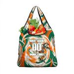 Personalized Ivory Coast Football Grocery Bag Les Elephants Swirl Pattern Heritage Mascot Art