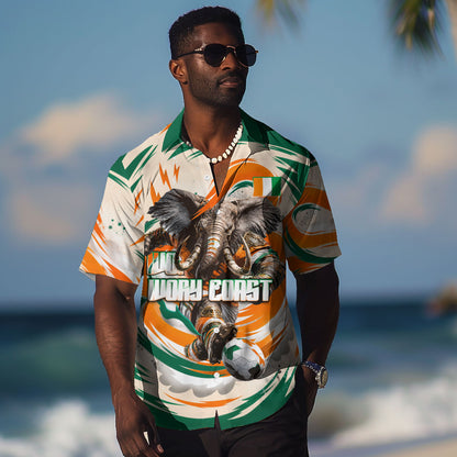 Personalized Ivory Coast Football Hawaiian Shirt Les Elephants Swirl Pattern Heritage Mascot Art