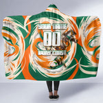Personalized Ivory Coast Football Hooded Blanket Les Elephants Swirl Pattern Heritage Mascot Art
