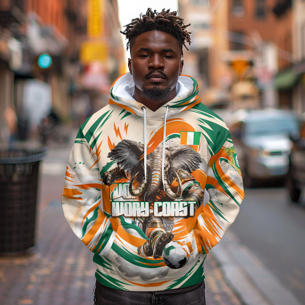 Personalized Ivory Coast Football Hoodie Les Elephants Swirl Pattern Heritage Mascot Art