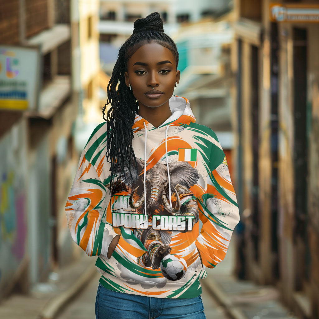 Personalized Ivory Coast Football Hoodie Les Elephants Swirl Pattern Heritage Mascot Art