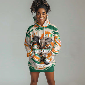 Personalized Ivory Coast Football Hoodie Dress Les Elephants Swirl Pattern Heritage Mascot Art