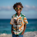 Personalized Ivory Coast Football Kid Hawaiian Shirt Les Elephants Swirl Pattern Heritage Mascot Art