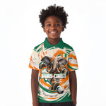 Personalized Ivory Coast Football Kid Polo Shirt Les Elephants Swirl Pattern Heritage Mascot Art