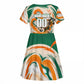 Personalized Ivory Coast Football Kid Short Sleeve Dress Les Elephants Swirl Pattern Heritage Mascot Art