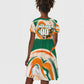 Personalized Ivory Coast Football Kid Short Sleeve Dress Les Elephants Swirl Pattern Heritage Mascot Art