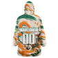 Personalized Ivory Coast Football Kid Wearable Blanket Hoodie Les Elephants Swirl Pattern Heritage Mascot Art
