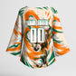 Personalized Ivory Coast Football Kimono Sleeve Blouse Les Elephants Swirl Pattern Heritage Mascot Art