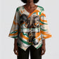 Personalized Ivory Coast Football Kimono Sleeve Blouse Les Elephants Swirl Pattern Heritage Mascot Art