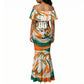 Personalized Ivory Coast Football Mermaid Dress Les Elephants Swirl Pattern Heritage Mascot Art