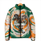 Personalized Ivory Coast Football Padded Jacket Les Elephants Swirl Pattern Heritage Mascot Art