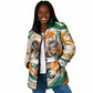 Personalized Ivory Coast Football Padded Jacket Les Elephants Swirl Pattern Heritage Mascot Art