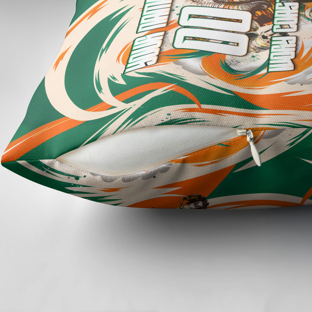 Personalized Ivory Coast Football Pillow Cover Les Elephants Swirl Pattern Heritage Mascot Art