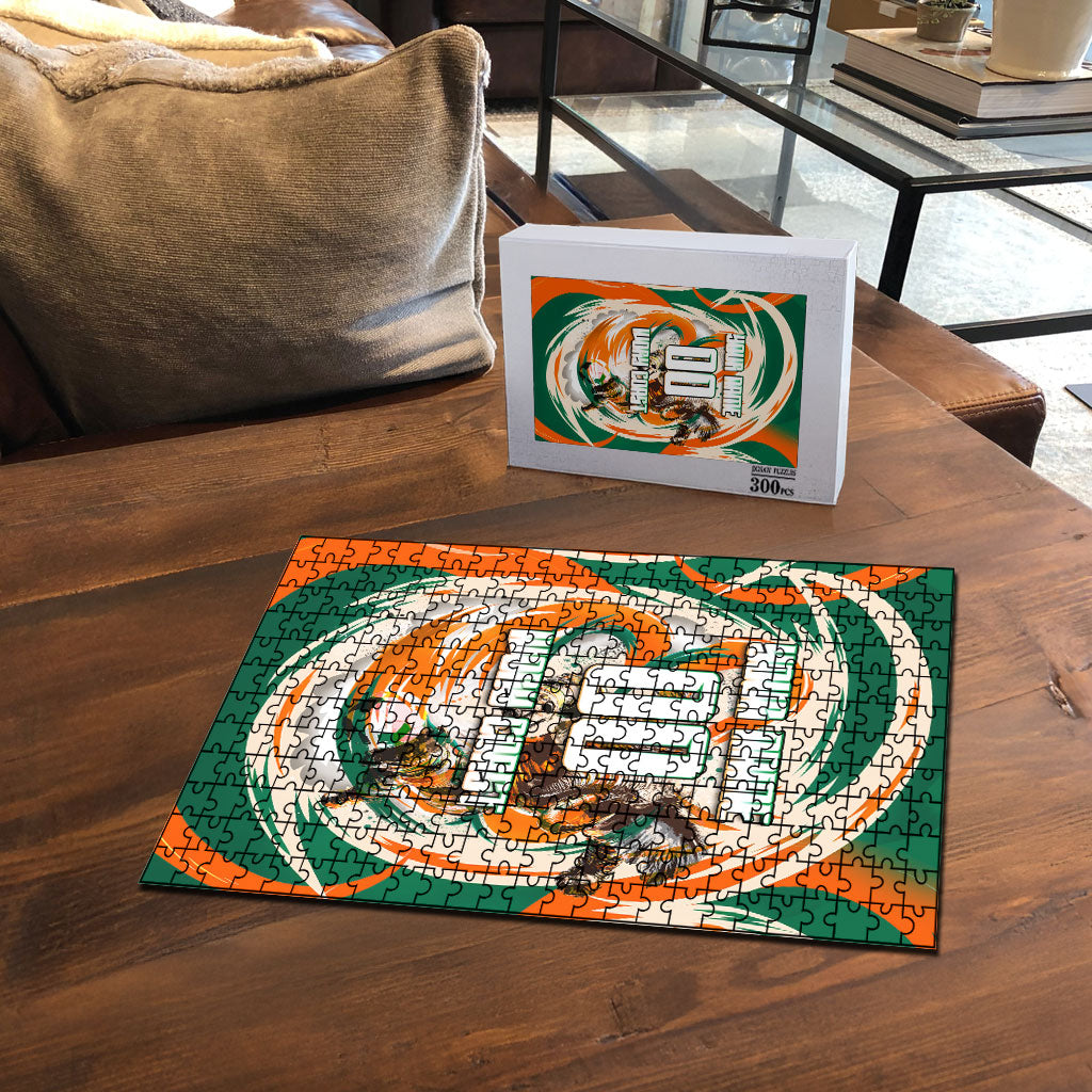Personalized Ivory Coast Football Puzzle Les Elephants Swirl Pattern Heritage Mascot Art