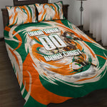 Personalized Ivory Coast Football Quilt Bed Set Les Elephants Swirl Pattern Heritage Mascot Art