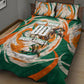 Personalized Ivory Coast Football Quilt Bed Set Les Elephants Swirl Pattern Heritage Mascot Art