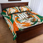 Personalized Ivory Coast Football Quilt Bed Set Les Elephants Swirl Pattern Heritage Mascot Art
