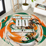 Personalized Ivory Coast Football Round Carpet Les Elephants Swirl Pattern Heritage Mascot Art
