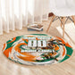 Personalized Ivory Coast Football Round Carpet Les Elephants Swirl Pattern Heritage Mascot Art