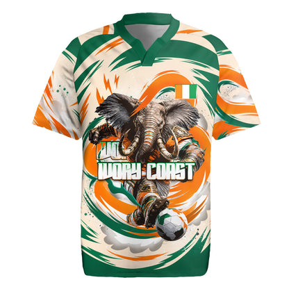 Personalized Ivory Coast Football Rugby Jersey Les Elephants Swirl Pattern Heritage Mascot Art