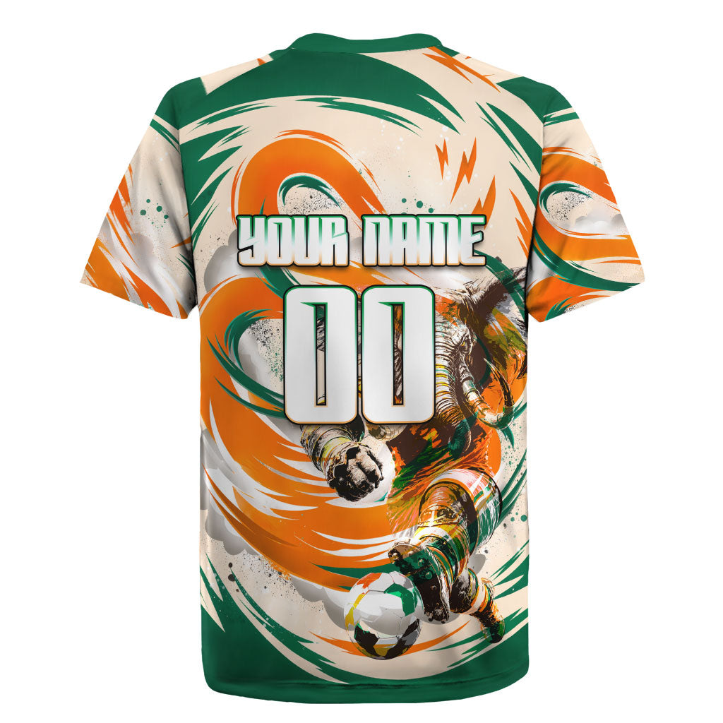 Personalized Ivory Coast Football Rugby Jersey Les Elephants Swirl Pattern Heritage Mascot Art
