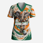 Personalized Ivory Coast Football Scrub Top Les Elephants Swirl Pattern Heritage Mascot Art