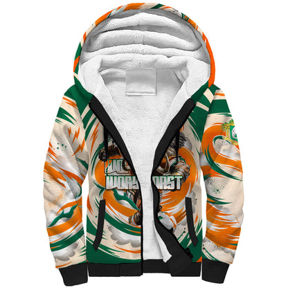 Personalized Ivory Coast Football Sherpa Hoodie Les Elephants Swirl Pattern Heritage Mascot Art