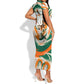 Personalized Ivory Coast Football Short Sleeve Bodycon Dress Les Elephants Swirl Pattern Heritage Mascot Art