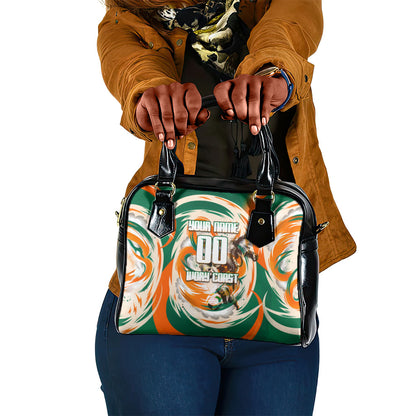 Personalized Ivory Coast Football Shoulder Handbag Les Elephants Swirl Pattern Heritage Mascot Art