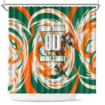 Personalized Ivory Coast Football Shower Curtain Les Elephants Swirl Pattern Heritage Mascot Art