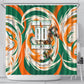 Personalized Ivory Coast Football Shower Curtain Les Elephants Swirl Pattern Heritage Mascot Art
