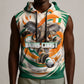 Personalized Ivory Coast Football Sleeveless Hoodie Les Elephants Swirl Pattern Heritage Mascot Art