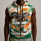 Personalized Ivory Coast Football Sleeveless Zip Hoodie Les Elephants Swirl Pattern Heritage Mascot Art