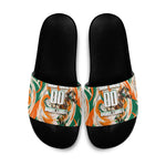 Personalized Ivory Coast Football Slide Sandals Les Elephants Swirl Pattern Heritage Mascot Art