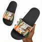 Personalized Ivory Coast Football Slide Sandals Les Elephants Swirl Pattern Heritage Mascot Art