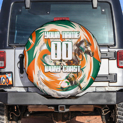Personalized Ivory Coast Football Spare Tire Cover Les Elephants Swirl Pattern Heritage Mascot Art