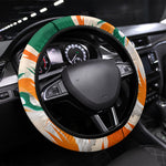 Ivory Coast Football Steering Wheel Cover Les Elephants Swirl Pattern Heritage Mascot Art