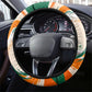 Ivory Coast Football Steering Wheel Cover Les Elephants Swirl Pattern Heritage Mascot Art
