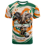 Personalized Ivory Coast Football T shirt Les Elephants Swirl Pattern Heritage Mascot Art