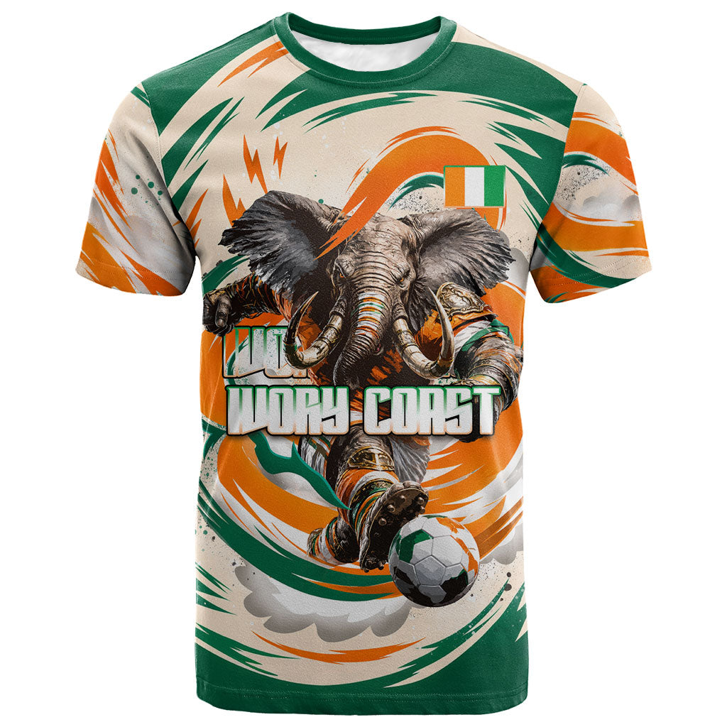 Personalized Ivory Coast Football T shirt Les Elephants Swirl Pattern Heritage Mascot Art