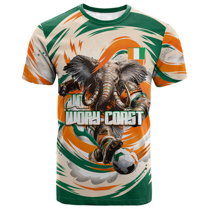 Personalized Ivory Coast Football T shirt Les Elephants Swirl Pattern Heritage Mascot Art