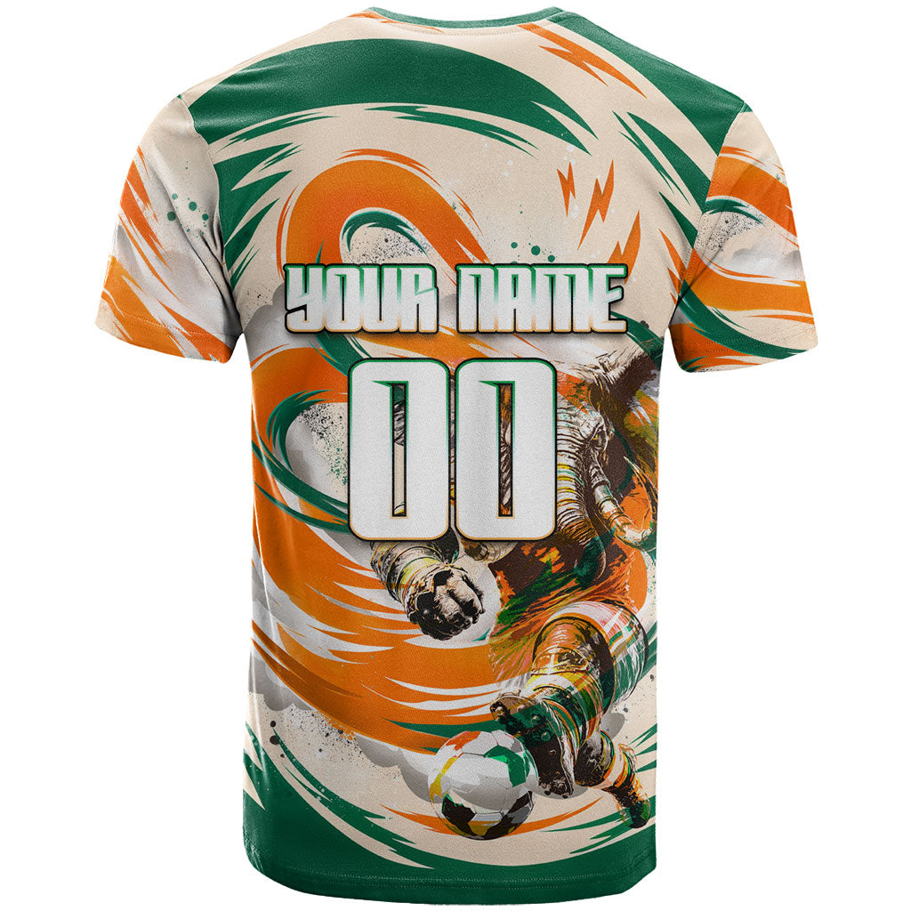 Personalized Ivory Coast Football T shirt Les Elephants Swirl Pattern Heritage Mascot Art
