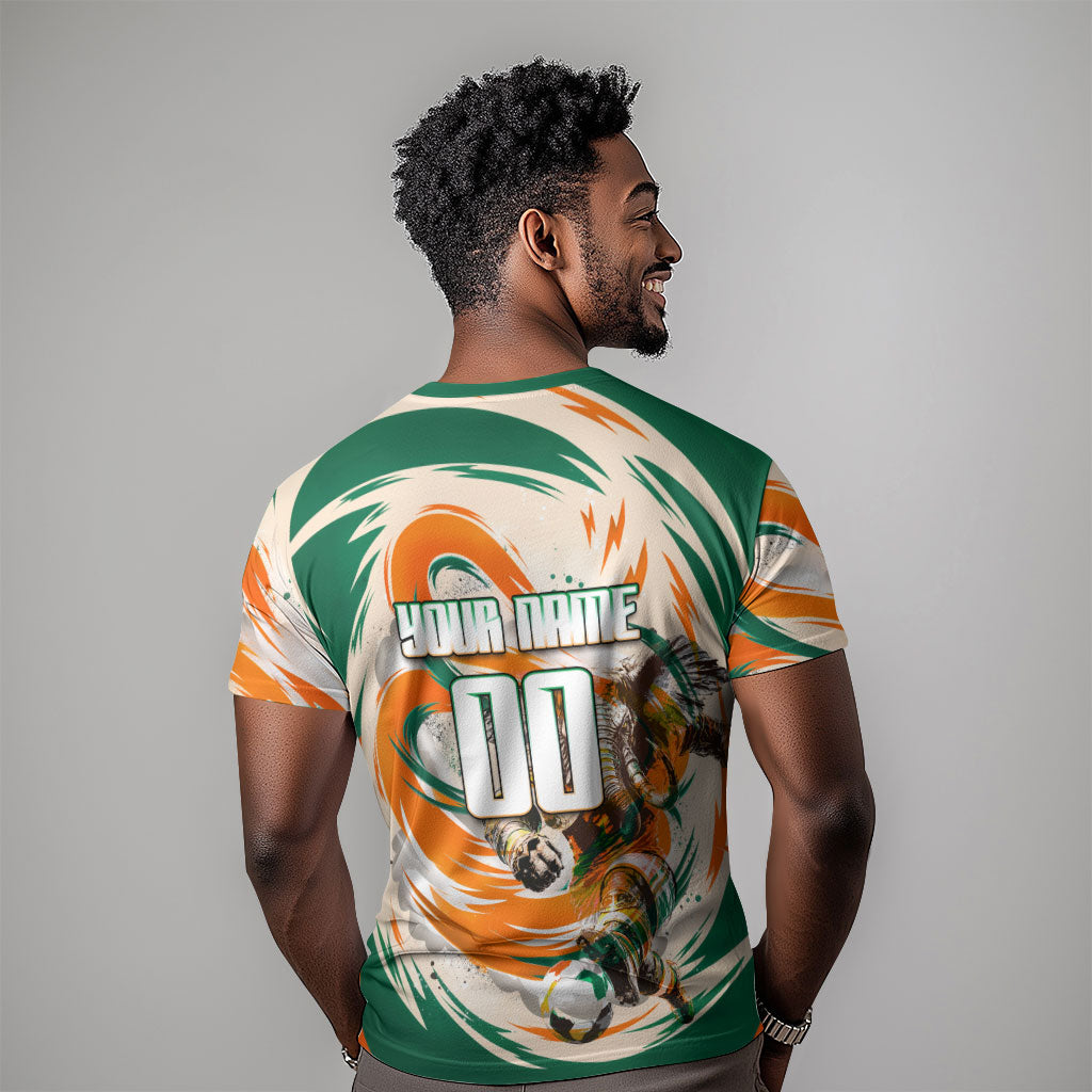 Personalized Ivory Coast Football T shirt Les Elephants Swirl Pattern Heritage Mascot Art