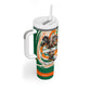 Personalized Ivory Coast Football Tumbler With Handle Les Elephants Swirl Pattern Heritage Mascot Art