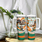 Personalized Ivory Coast Football Tumbler With Handle Les Elephants Swirl Pattern Heritage Mascot Art