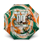 Personalized Ivory Coast Football Umbrella Les Elephants Swirl Pattern Heritage Mascot Art