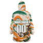 Personalized Ivory Coast Football Wearable Blanket Hoodie Les Elephants Swirl Pattern Heritage Mascot Art