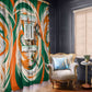 Personalized Ivory Coast Football Window Curtain Les Elephants Swirl Pattern Heritage Mascot Art
