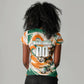 Personalized Ivory Coast Football Women V-Neck T-Shirt Les Elephants Swirl Pattern Heritage Mascot Art