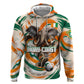 Personalized Ivory Coast Football Zip Hoodie Les Elephants Swirl Pattern Heritage Mascot Art